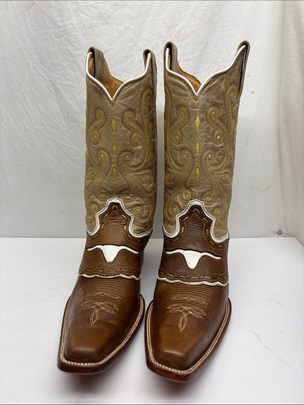 Artillero Men's  Brown and Tan Western Cowboy Boots, size 28.5 Mx/ 10.5 US